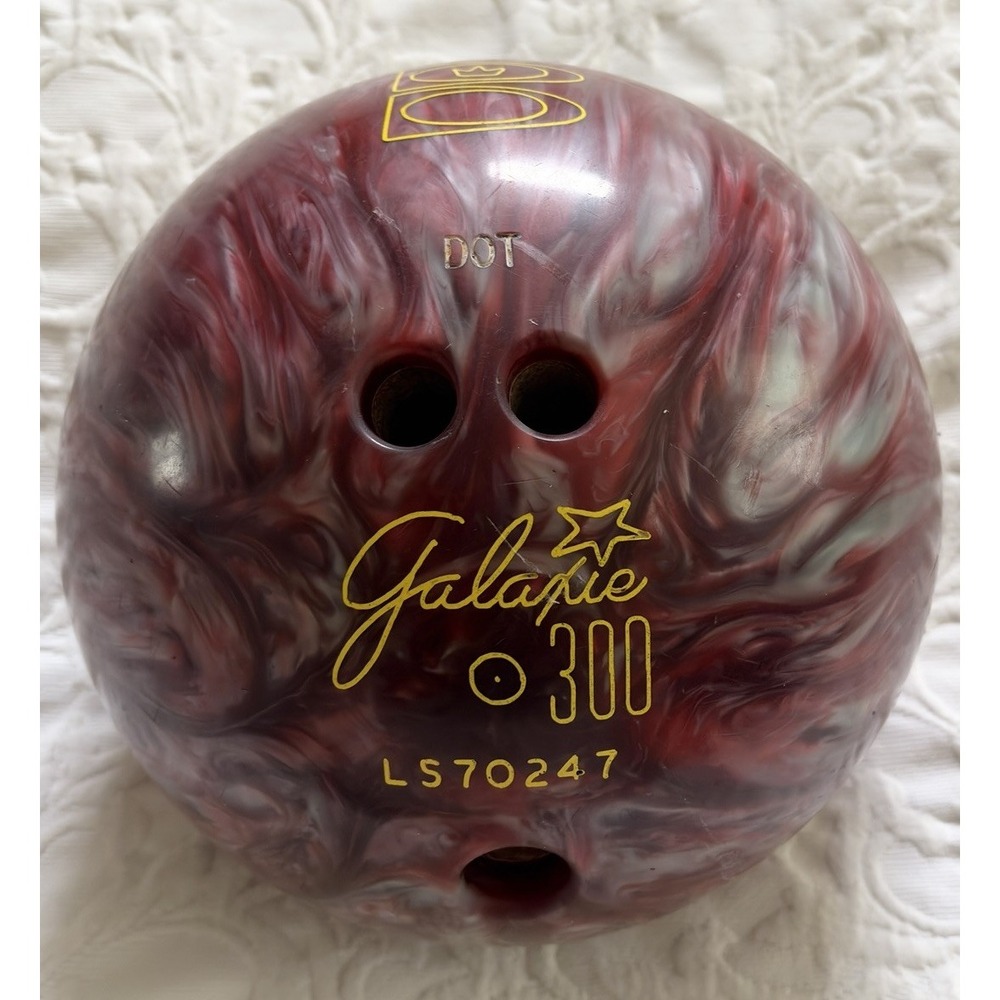 Brunswick Galaxie 300 Bowling Ball Pinkish Red Pearl Swirl Marble 14 lb 5oz